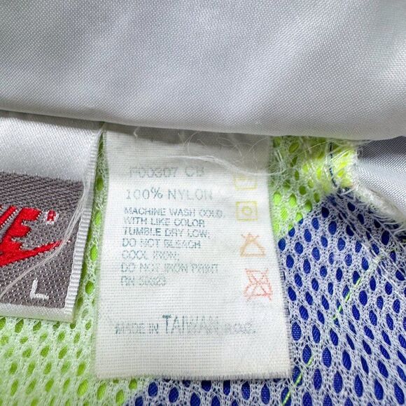 VTG Nike Jacket Mens Large Blue White Windbreaker White Tag 90s Y2K Streetwear - Picture 10 of 13